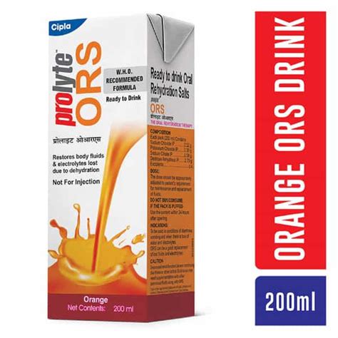 Buy Prolyte Ors Ready To Drink Oral Rehydration Salts Orange 200 Ml Online And Get Upto 60 Off