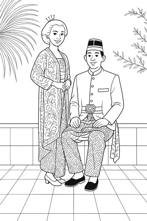sketsa gambar mewarnai pakaian adat jawa tengah  bagus