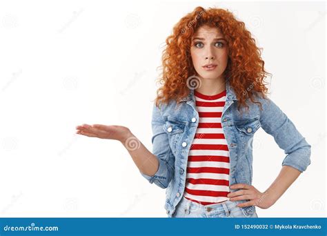 Concerned Displeased Redhead Curly Haired Girlfriend Asking Explanation