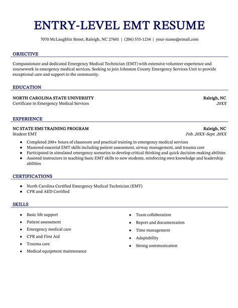 4 Emt Resume Examples And Writing Tips For 2024