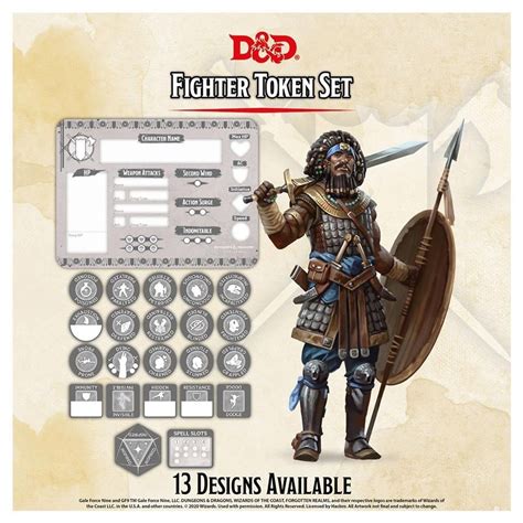 Dungeons And Dragons Character Tokens Fighter Token Set At Mighty Ape Nz