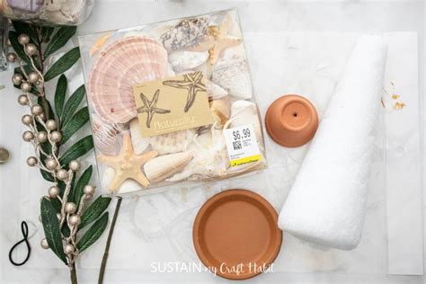 An Elegant Tabletop Diy Seashell Christmas Tree Sustain My Craft Habit