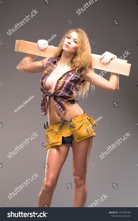 Sexy Beautiful Blonde Girl Isolated Over Foto Stok 1077685787 Shutterstock