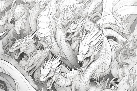 Premium AI Image | A black and white drawing of a dragon with the title ...