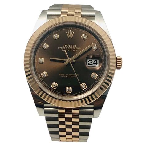 Rolex Datejust Ref Two Tone Jubilee Band Diamond Chocolate Dial