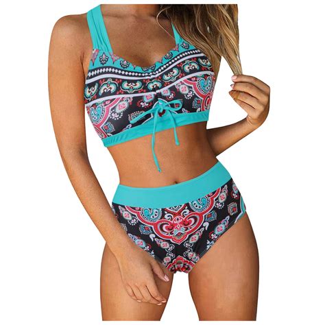 Himmake Swimsuits For Women 2024 Bikini Shorts Set Tankini Top