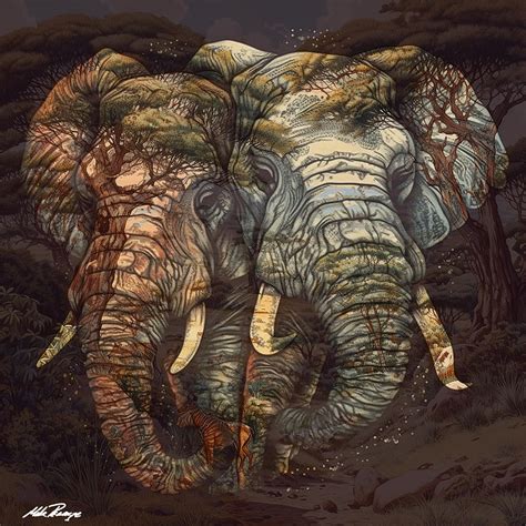 Elefants Digital Art By Mike Peconge Fine Art America