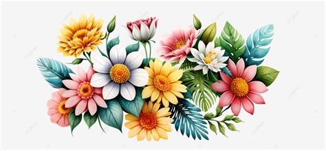 Aquarela De Flores PNG Natureza Arte Primavera Imagem PNG E PSD