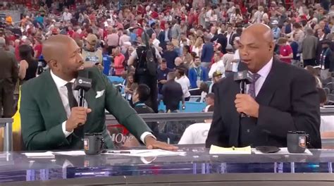 Charles Barkley Shaquille Oneal Break Chairs Bottles In Hysterical