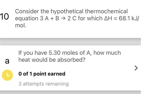 Solved Consider The Hypothetical Thermochemical Equation A B