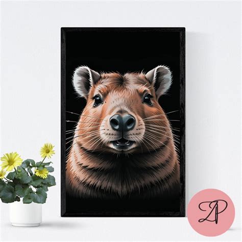 Capybara Vintage Wall Art Capybara Printable Capybara Drawing