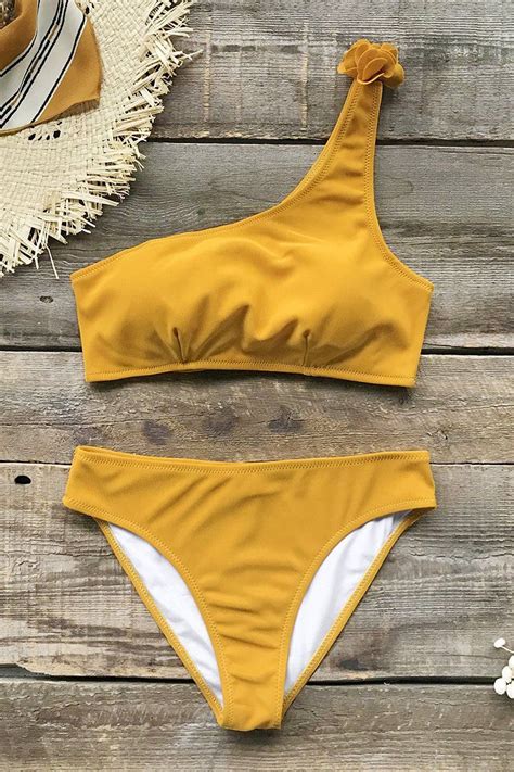 Yellow Mellow One Shoulder Bikini One Shoulder Bikini Bikinis