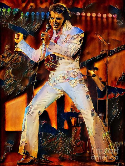 Elvis Presley The King Of Rock And Roll In Nostalgic Painterly Colors