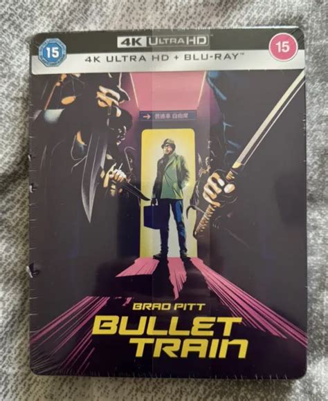 BULLET TRAIN LIMITED Edition Blu Ray Steelbook With Art Cards 4K Ultra