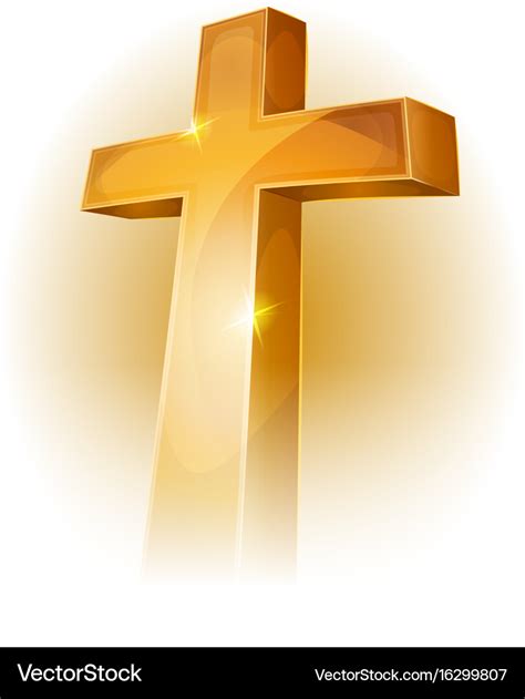 Gold Christian Cross Royalty Free Vector Image