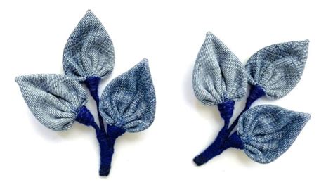 Джинсовая брошь "Листья". Идея. Мастер-класс | Denim brooch "Leaves ...