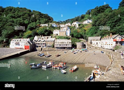 England, Devon, Clovelly, Town View and Beach Stock Photo - Alamy