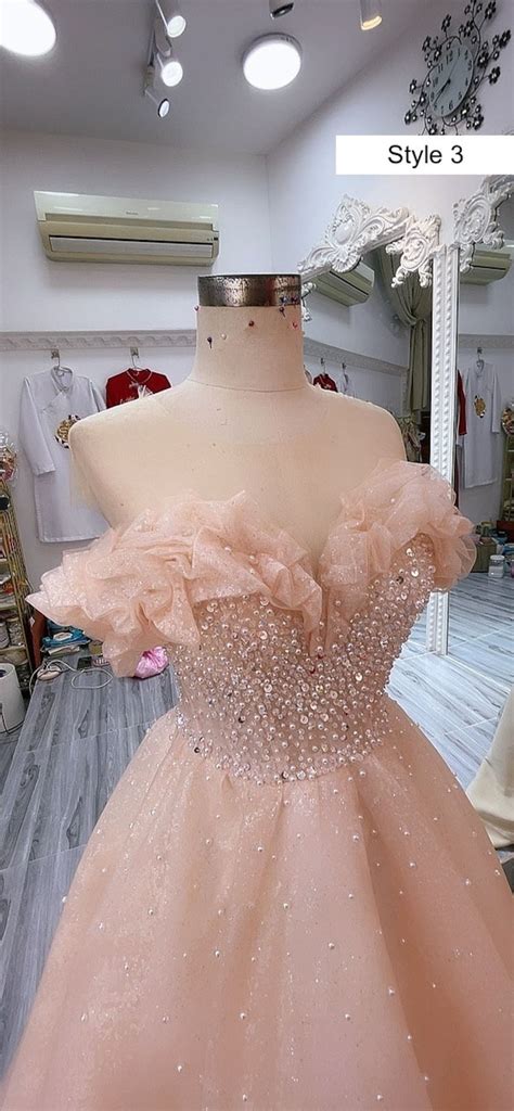 Pastel Nude Pink Sparkly Beaded Queen Style Sleeves A Line Etsy