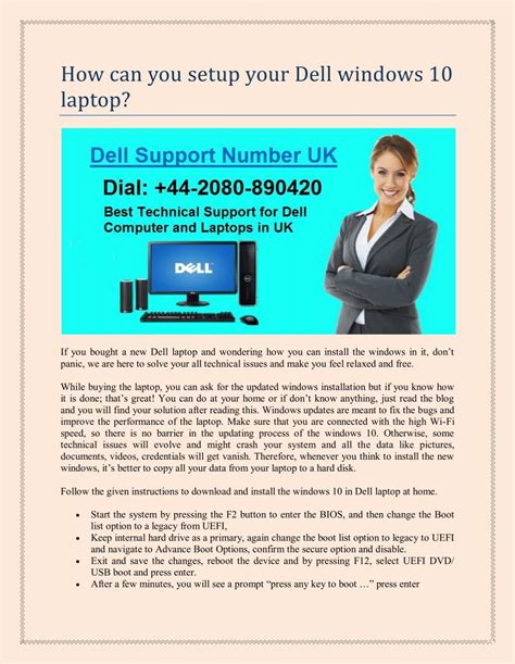 How can you setup your Dell windows 10 laptop?