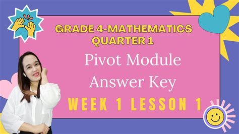 Grade 4 Mathematics Quarter 1 Week 1 Pivot Module Answer Key Youtube