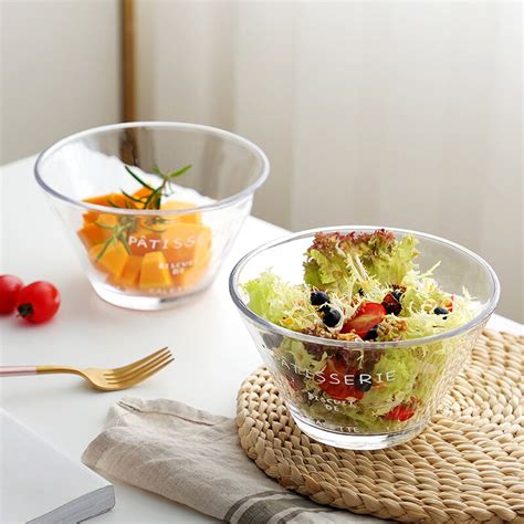 6 inch salad bowl-700ml transparent glass bowl-fru... – Grandado