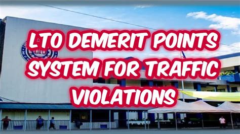 Lto Demerit Points System On Traffic Violations Youtube