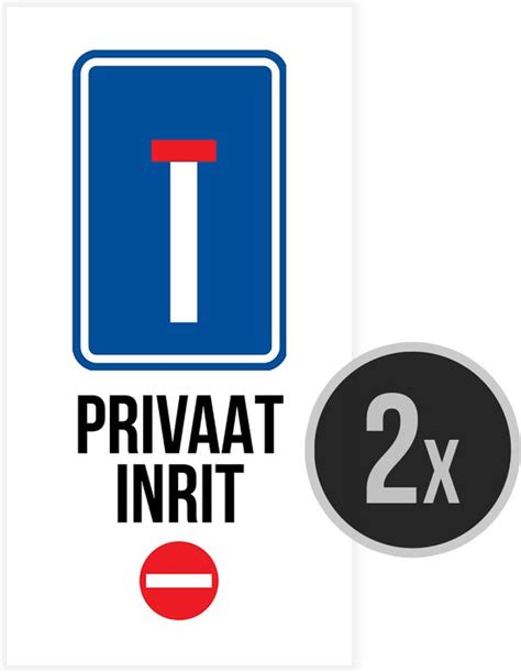 Pictogram Bord Privaat Inrit 20 X 40 Cm Privaat Parking