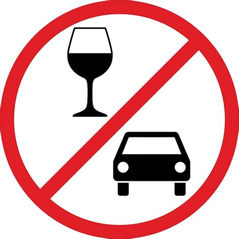 Premium Vector Warning Sign For Alcohol And Driving Isolated On White