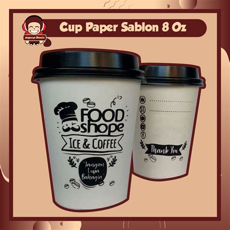 Minuman Kopi Gelas Paper Cup Gelas Oz Sablon Custom Free Desain