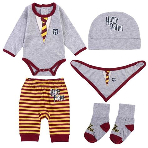 Pack Para Bebe Body Pantalon Gorro Calcetines Babero Gryffindor Harry