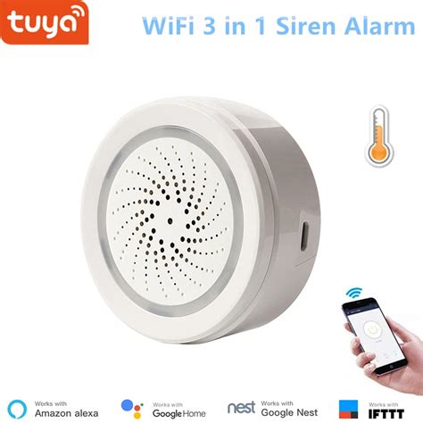 Tuya Ak Ll Ev G Venlik WiFi Siren Alarm S Cakl K Ve Nem Sens R