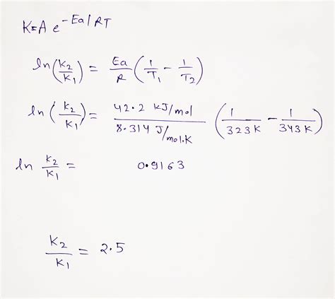 Solved The Activation Energy Ea For A Particular Reaction Is 422 Kj