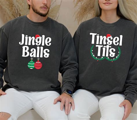 Jingle Balls Tinsel Tits Png Matching Couple Chest Nuts Png Funny Couple Shirt Png Christmas