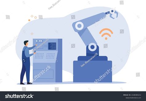 Smart Intelligence Technology Industrial Factory Engineer Stock Vector