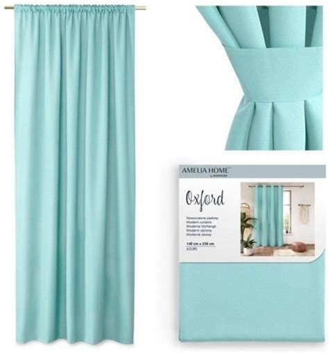 Amelia Home Curt Ah Oxford Pleat Azure 140x250 Opinie I Atrakcyjne