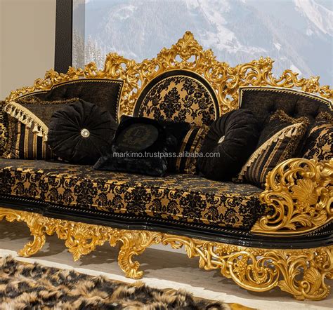 Turkish Luxury Salon Complet Black Gold African Classical Baroque Royal