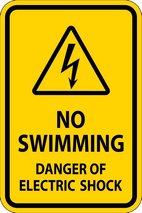 Electrical Hazard Sign No Swimming - Danger Of Electric Shock 27132288 ...