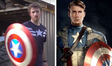 WATCH a Chris Evans lookalike test his working Captain America shield ...