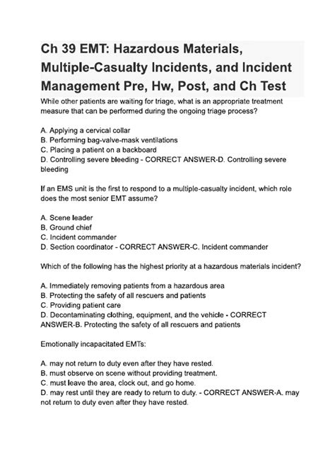 Ch 39 EMT Hazardous Materials (Latest 2025 / 2026) Actual Questions