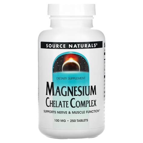 Source Naturals Magnesium Chelate Quelato De Magnesio 100 Mg 250