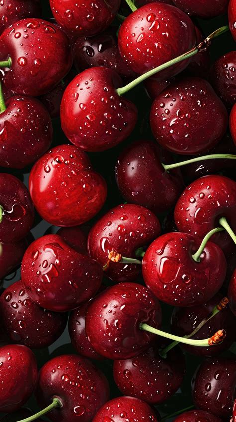 Fresh Cherry Background Ripe Cherries Wallpaper Red Cherries With