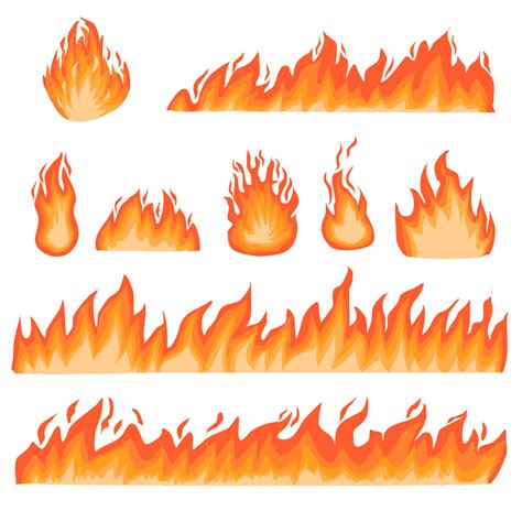 Fire Flames Vector Set Collection 10356908 Vector Art At Vecteezy