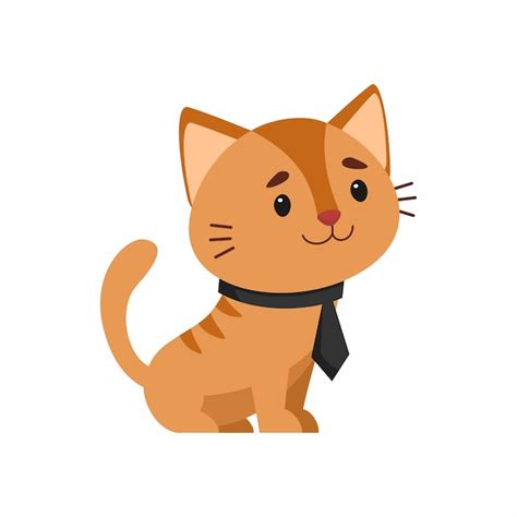 Gato En Elegante Corbata Vector Gratis