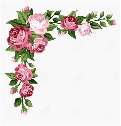 Rose Flower Border Design, HD Png Download , Transparent Png Image - PNGitem