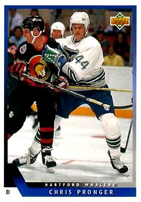 1993 94 Upper Deck 190 Chris Pronger Hartford Whalers HOF EBay