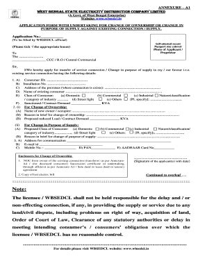 Wbsedcl Change Of Ownership Form Pdf Fill Online Printable Fillable