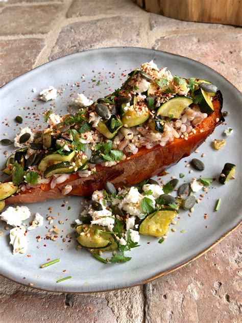 Patate Douce Farcie Courgette Et Feta B Cook