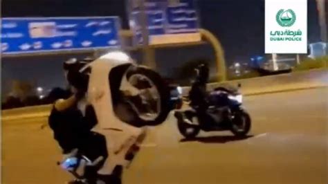 Dubai Police Arrests Young Moto Biker For Reckless Driving In Highway