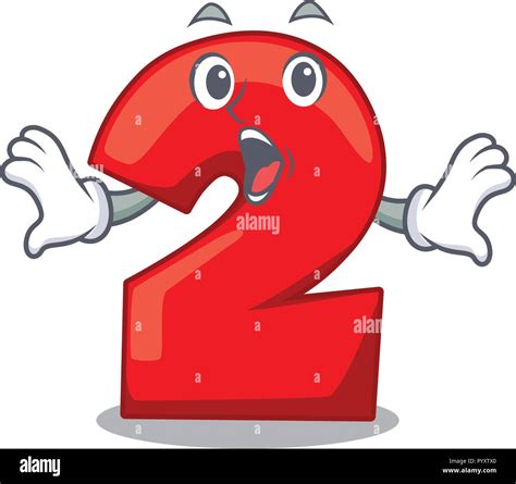 Surprised cartoon cake birthday candle number two Stock Vector Image ...