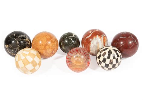 Lot - Five Decorative Marble Balls